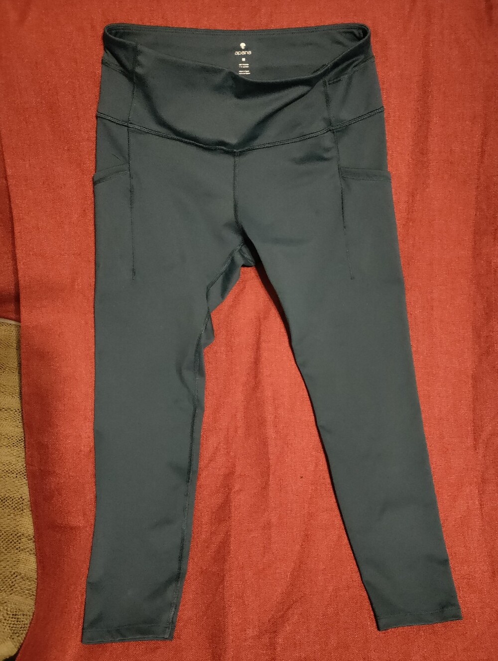 Apana Yoga Teal High-Waist Capri Leggings Size medium